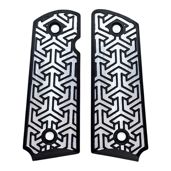 White & Black Tritessel Printed 1911 Grips (Compact)