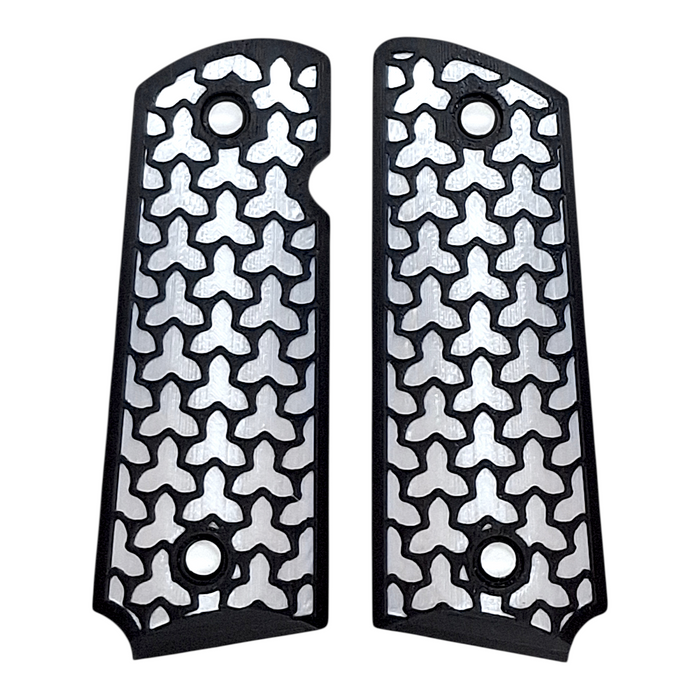 White & Black Fusion Printed 1911 Grips (Compact)