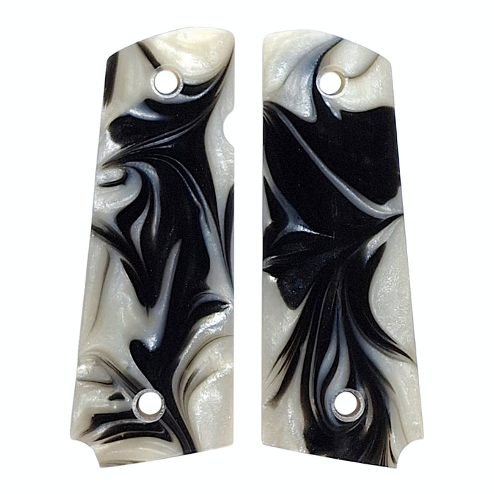 White & Black Pearl 1911 Grips (Full Size)