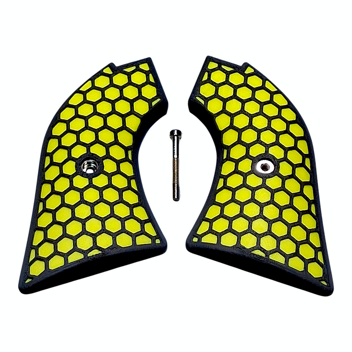 Yellow & Black Honeycomb Printed Heritage Rough Rider Grips