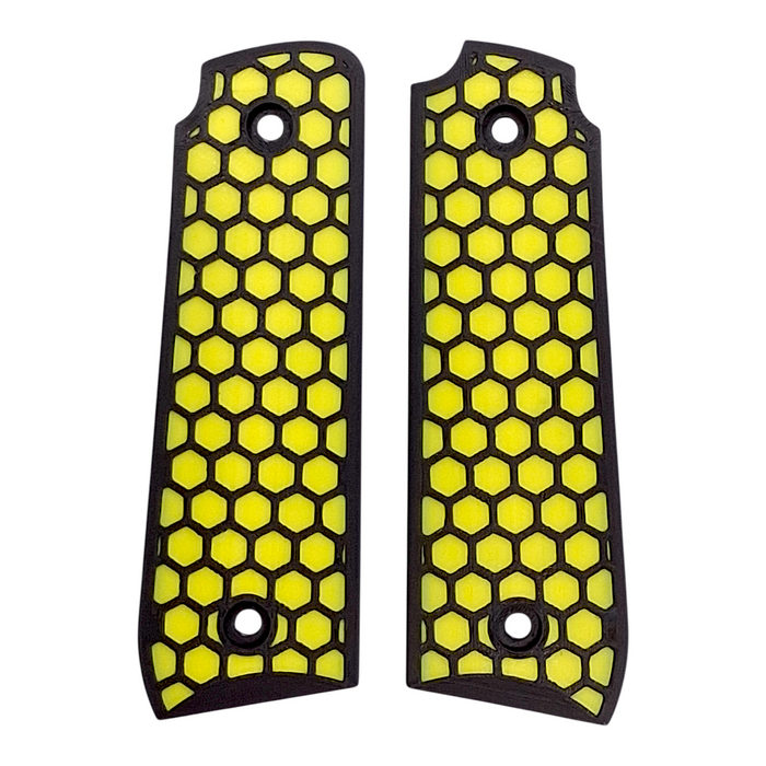 Yellow & Black Honeycomb Printed Ruger Mark IV 22/45 Grips