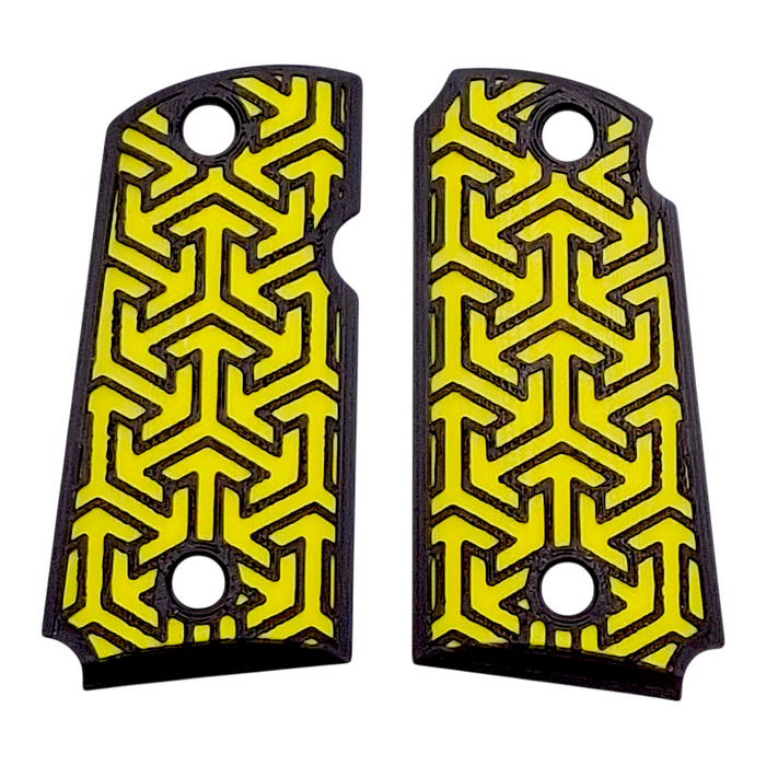 Yellow & Black Tritessel Printed Kimber Micro 9 Grips