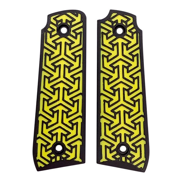 Yellow & Black Tritessel Printed Ruger Mark IV 22/45 Grips