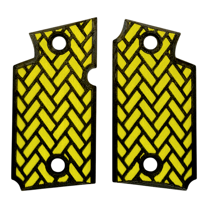 Yellow & Black Weave Printed Sig Sauer P938 Grips