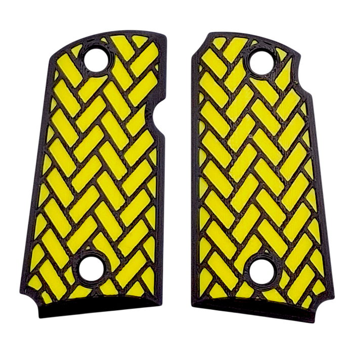 Yellow & Black Weave Printed Kimber Micro 9 Grips