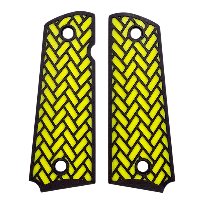 Yellow & Black Weave Printed 1911 Grips (Full Size)