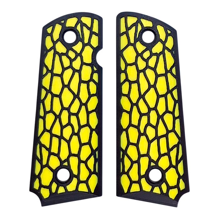Yellow & Black Reptile Printed 1911 Grips (Compact)