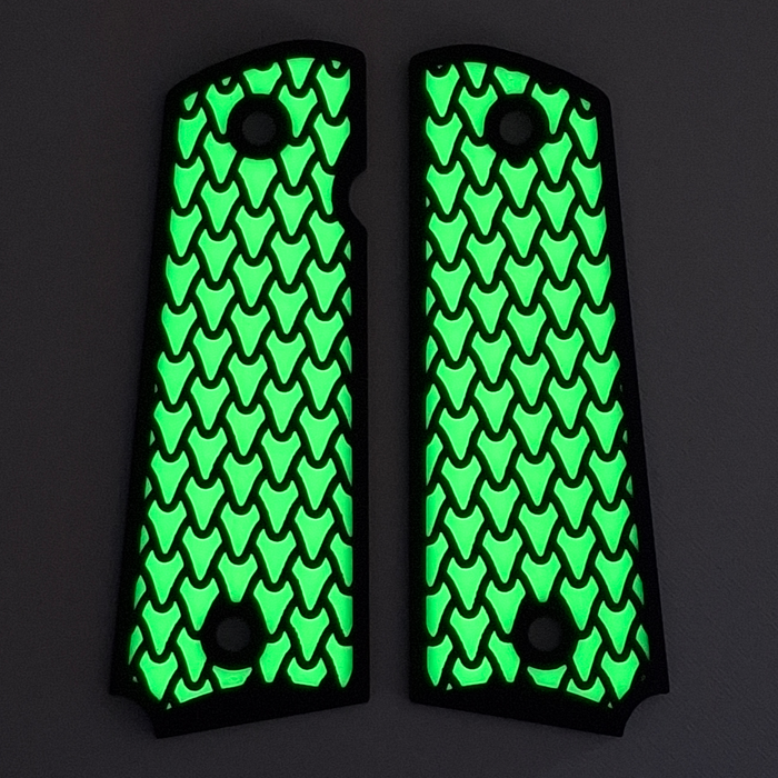 Glow in the Dark Dragon Scale Printed 1911 Grips (Full Size)