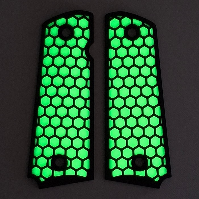 Glow in the Dark Honeycomb Printed 1911 Grips (Full Size)