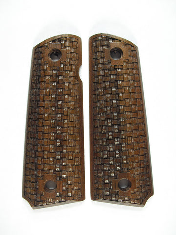 Walnut Basket Weave 1911 Grips (Full Size) X
