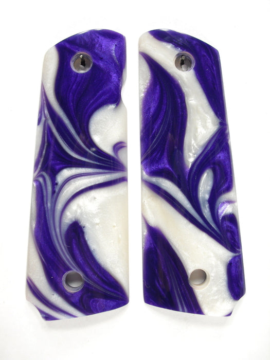 Purple & White Pearl 1911 Grips (Full Size)