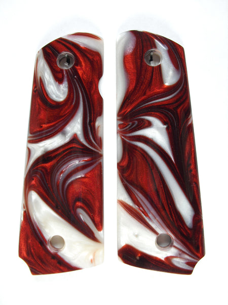 Red & White Pearl 1911 Grips (Full Size)