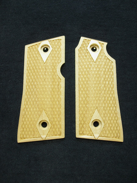 Maple Double Diamond Checker Colt Mustang Pocketlite Grips
