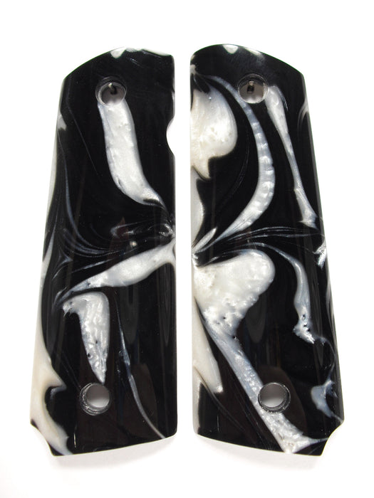 White & Black Pearl 1911 Grips (Full Size)