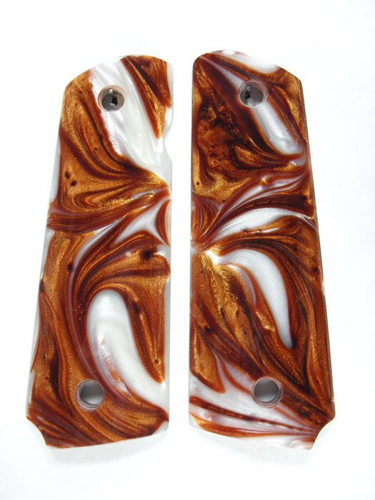 Copper & White Pearl 1911 Grips (Compact)