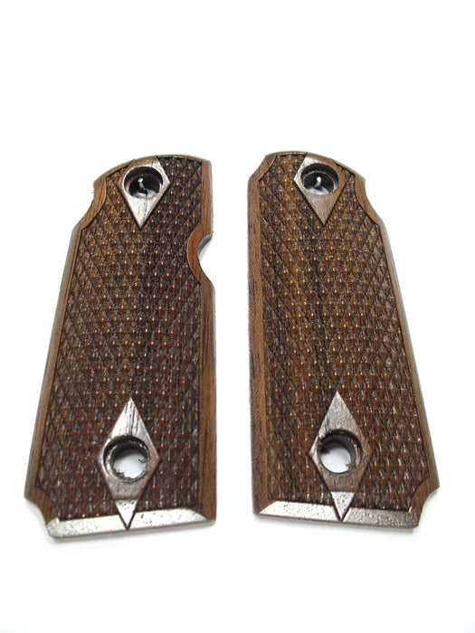 Walnut Double Diamond Checkered Kimber Micro 380 Grips