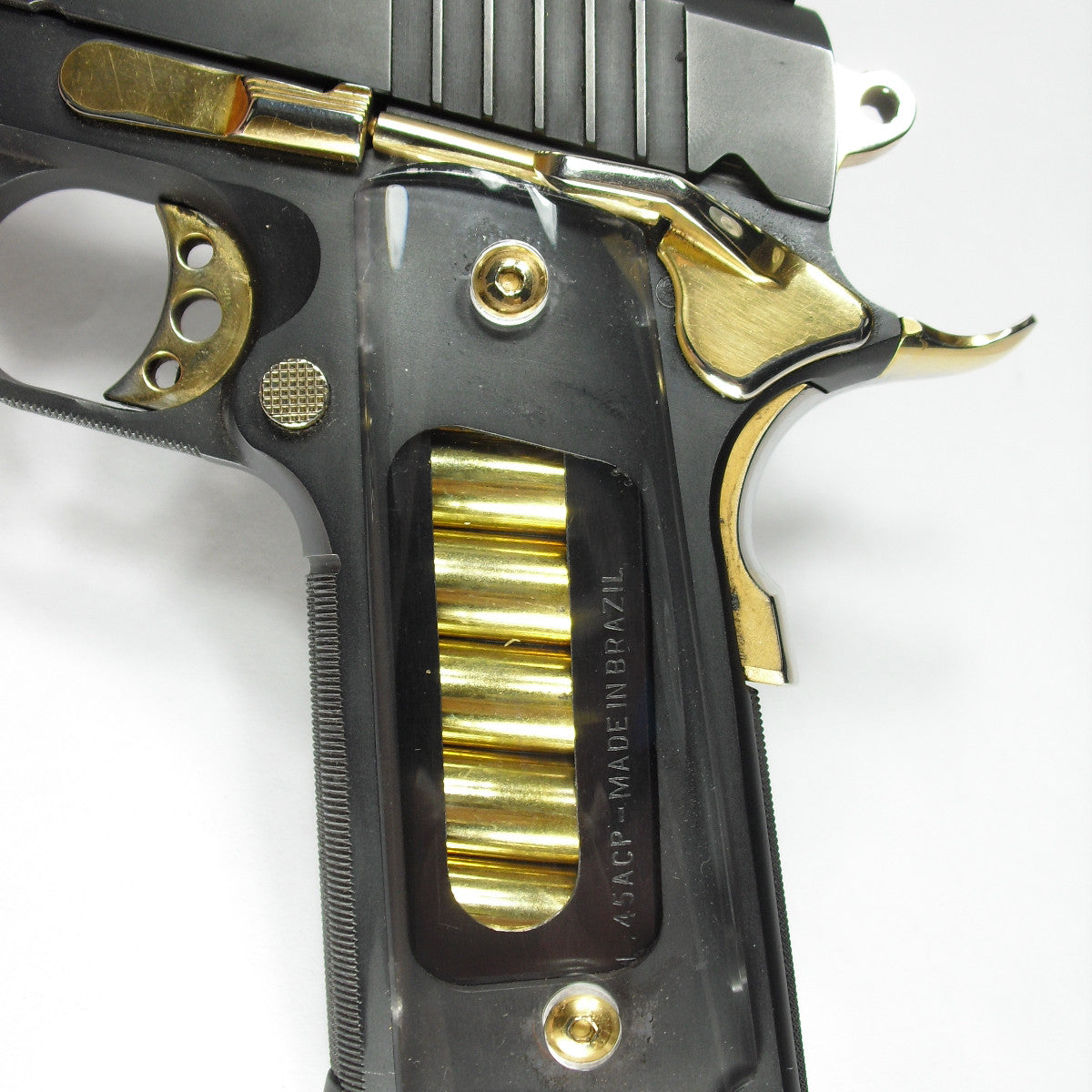 Custom 1911 Full Size Diamond Polish Ergonomic Acrylic Grip Floral & Butterflies