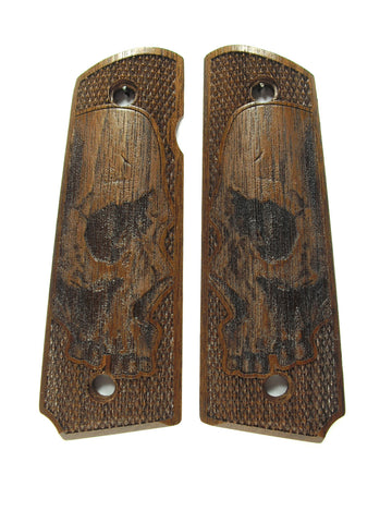 --Walnut Skull 1911 Grips (Full Size)
