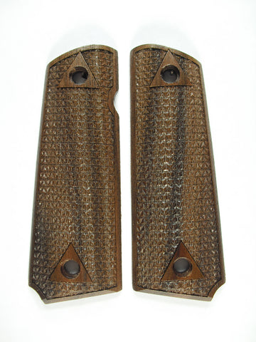 --Walnut Triangle Checker 1911 Grips (Full Size)