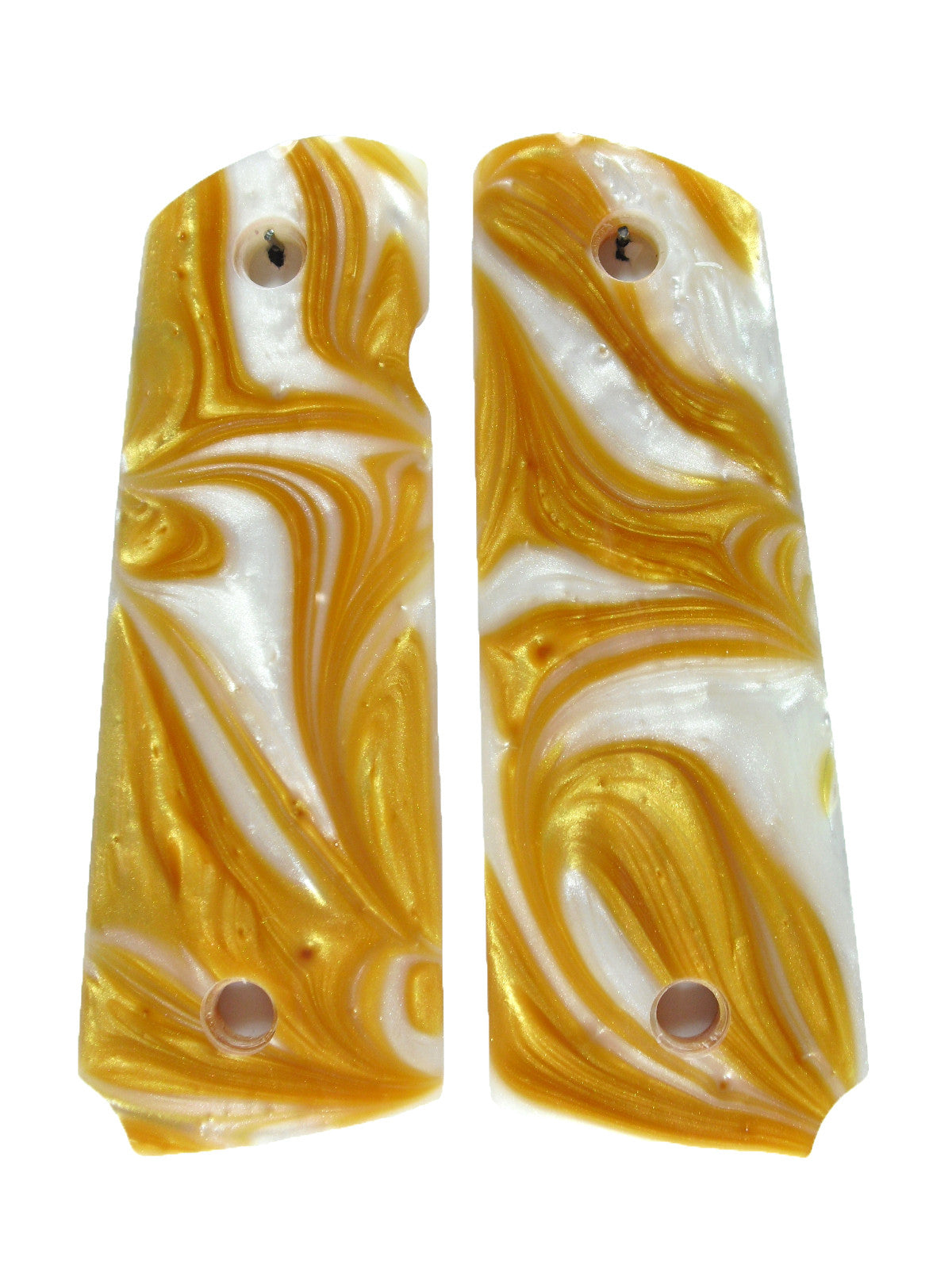 Antique Gold & White Pearl 1911 Grips (Compact) — LS Grips