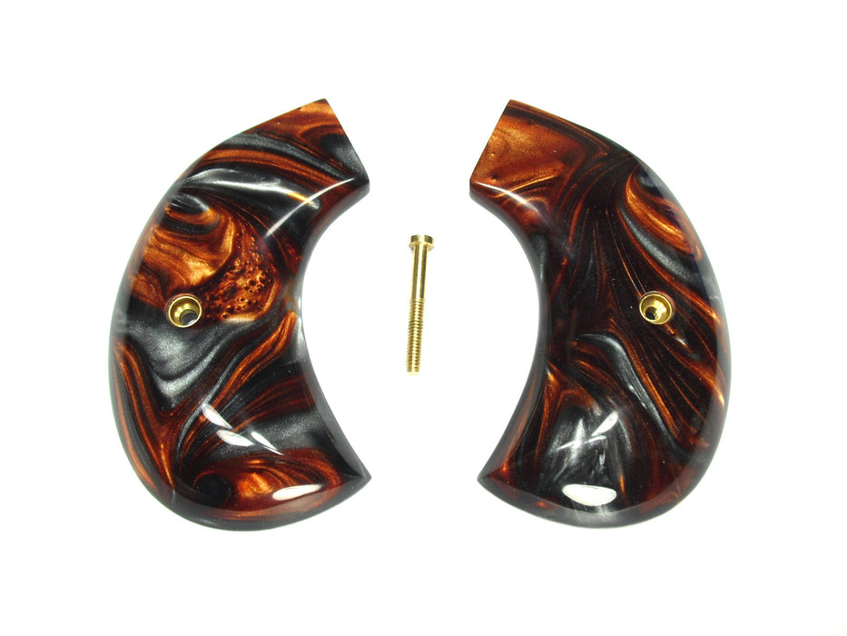 Copper & Silver Pearl Ruger Vaquero Birdshead Grips