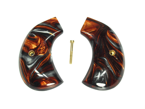 Copper & Silver Pearl Ruger Vaquero Birdshead Grips