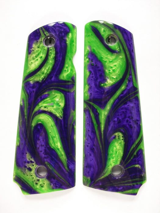 Green & Purple Pearl 1911 Grips (Compact)