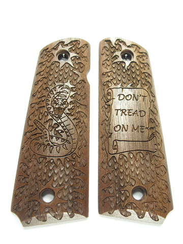 Walnut Don't Tread on Me 1911 Grips (Full Size)