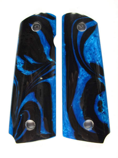 Black & Blue Pearl 1911 Grips (Full Size)