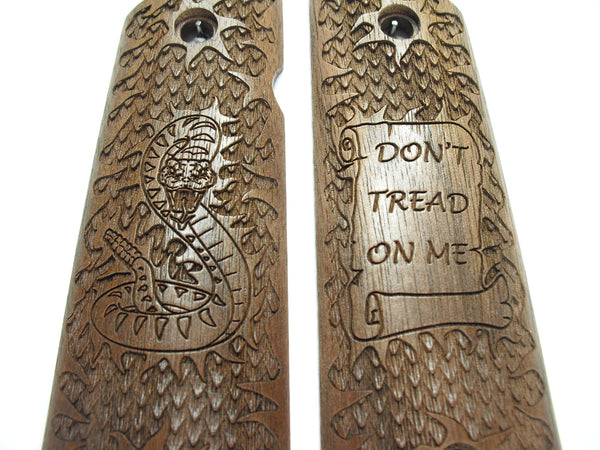 Walnut Don't Tread on Me 1911 Grips (Full Size)