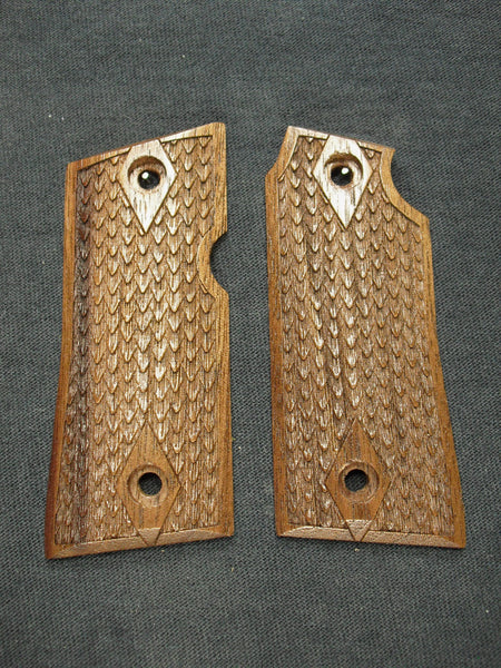 Walnut Dragon Scale Colt Mustang Pocketlite Grips X