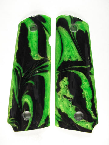 Green & Black Pearl 1911 Grips (Full Size)