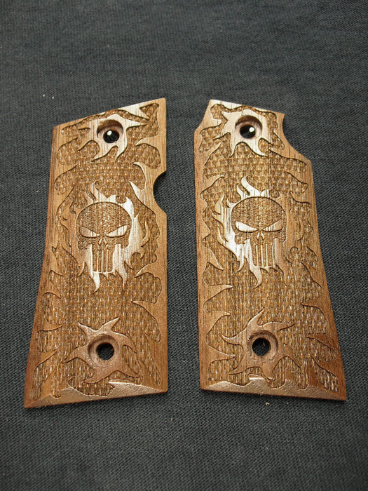 Walnut Punisher #1 Colt Mustang Pocketlite Grips X