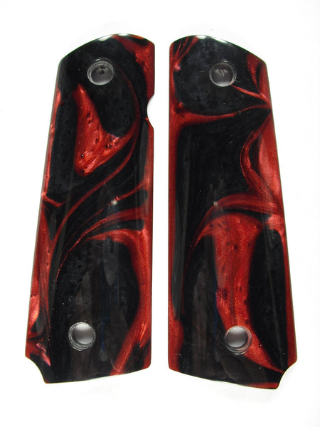 Red & Black Pearl 1911 Grips (Compact)
