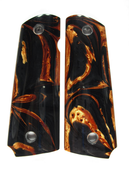 --Copper & Black Pearl 1911 Grips (Compact)