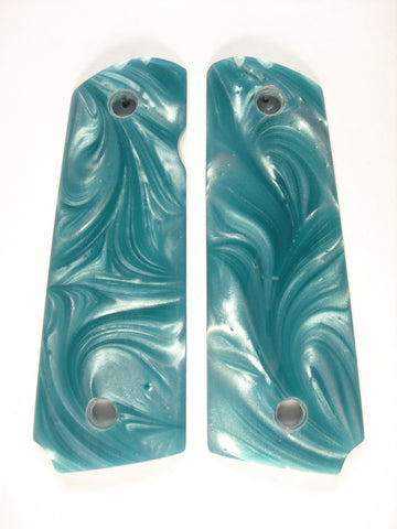 --Tiffany Blue Pearl 1911 Grips (Compact)