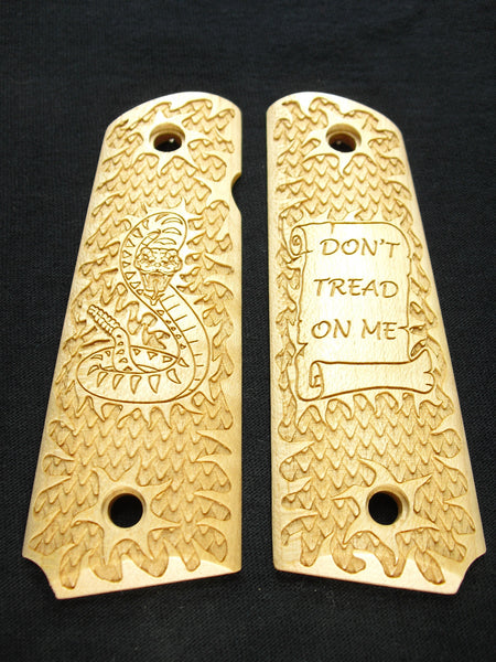 Maple Don't Tread on Me 1911 Grips (Full Size)