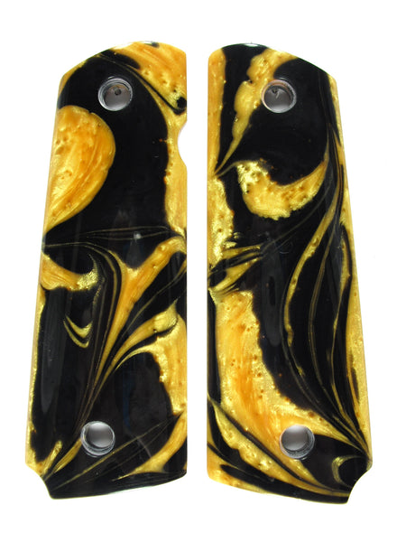 Gold & Black Pearl 1911 Grips (Full Size)