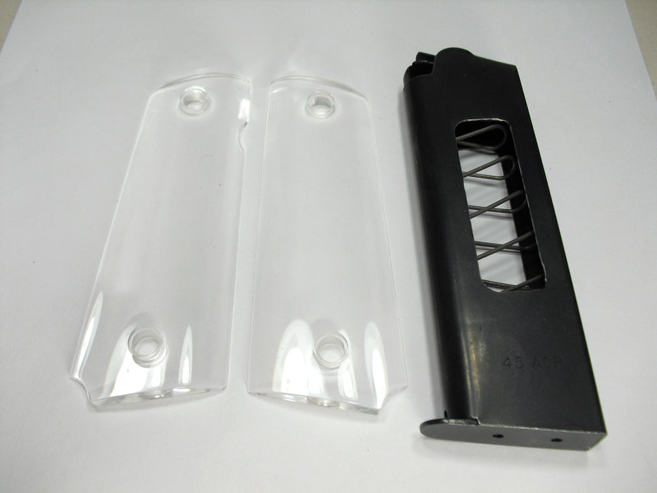 Clear 1911 Grips & Modified Magazine (Full Size)
