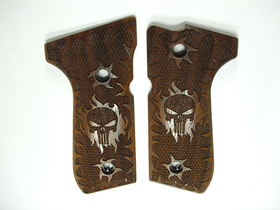 Walnut Punisher #1 Beretta 92fs Grips X