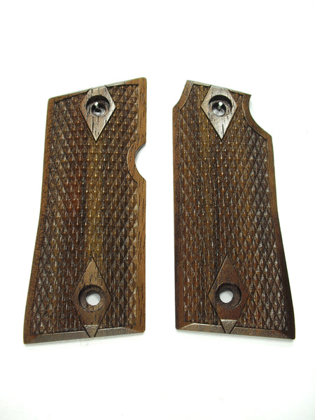 Walnut Double Diamond Checkered Colt Mustang Pocketlite Grips