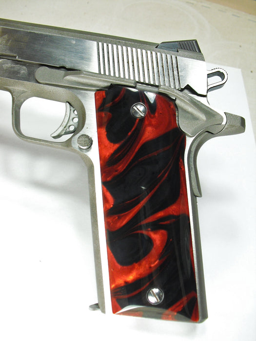 Red & Black Pearl Coonan .357 Grips