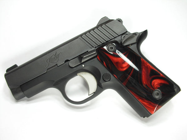 Red & Black Pearl Kimber Micro 380 Grips