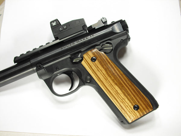 Finished Zebrawood Ruger Mark IV 22/45 Grips