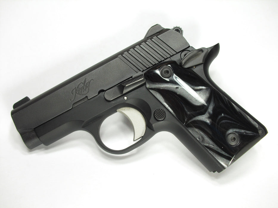 Silver & Black Pearl Kimber Micro 380 Grips