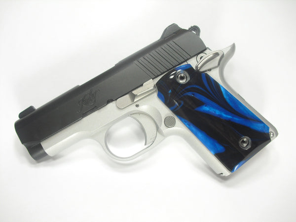 Black & Blue Pearl Kimber Micro 9 Grips