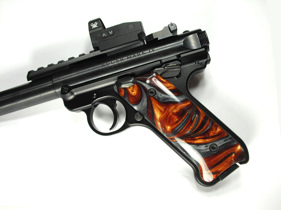 Copper & Silver Pearl Ruger Mark IV Grips