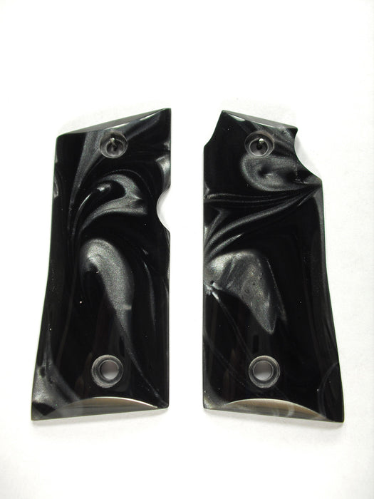 Silver & Black Pearl Colt Mustang Pocketlite Grips