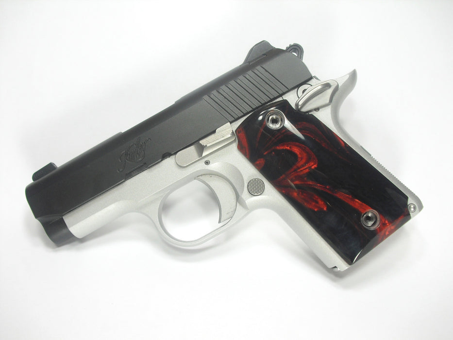 Red & Black Pearl Kimber Micro 9 Grips