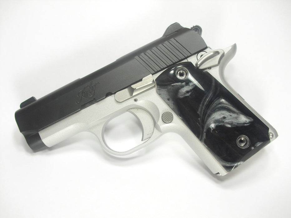Silver & Black Pearl Kimber Micro 9 Grips